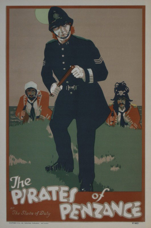 Anon The Pirates of Penzance, original lithograph : Anon The Pirates of Penzance, original lithograph poster printed by Stafford - 76 x 51 cm; and another Tilly of Bloomsbury (2)