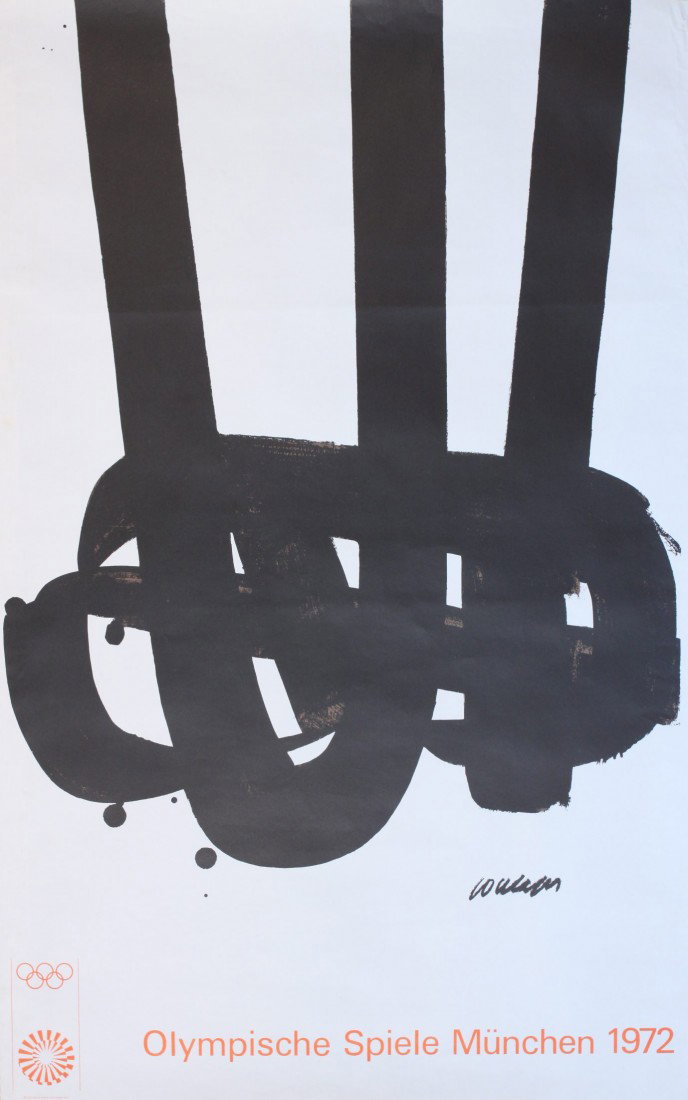 Olympics Munich 1972, three original posters includ: Olympics Munich 1972, three original posters including Wolfgang Patrick and Pierre Soulages, the largest - 101 x 64 cm (3)