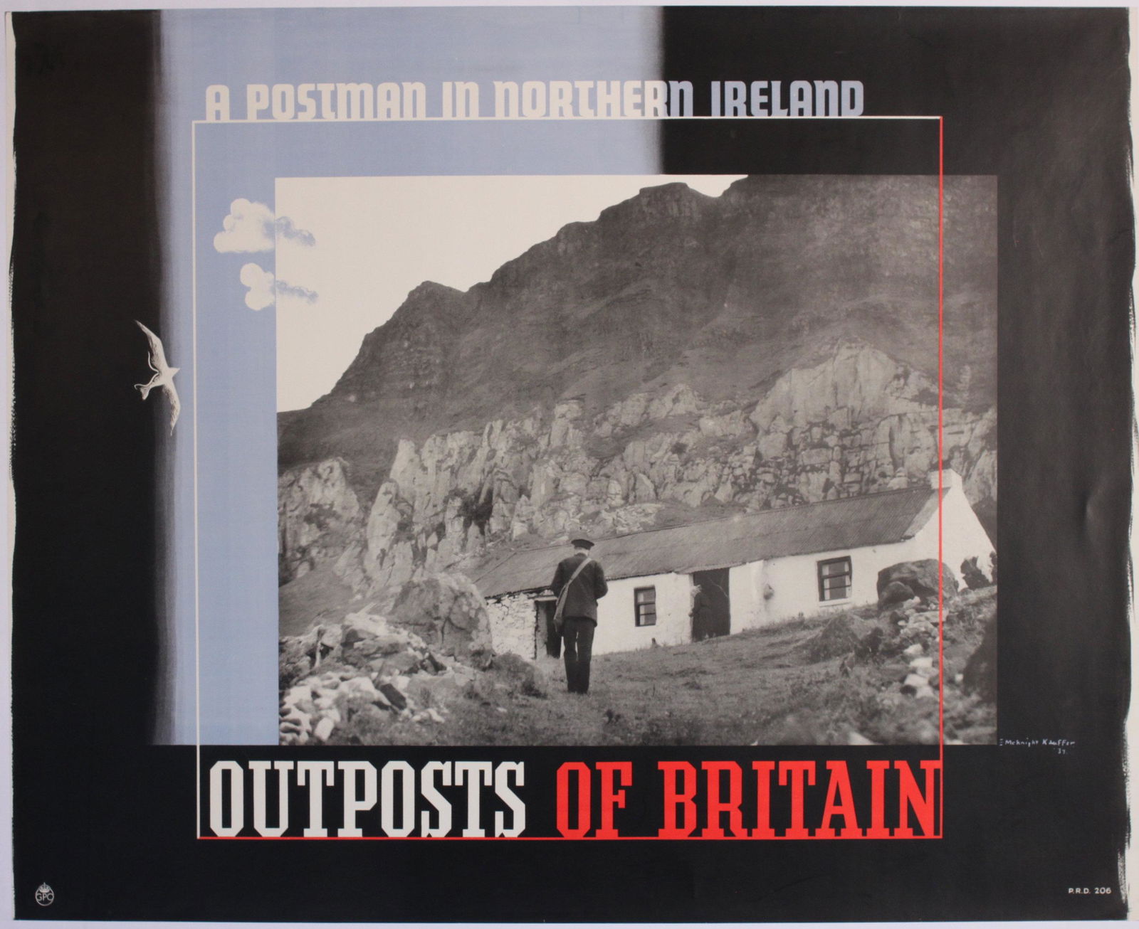 E McKnight Kauffer (Edward 1890-1954) Outposts of Britain A Postman in Northern Ireland, GPO poster (1 of 1)