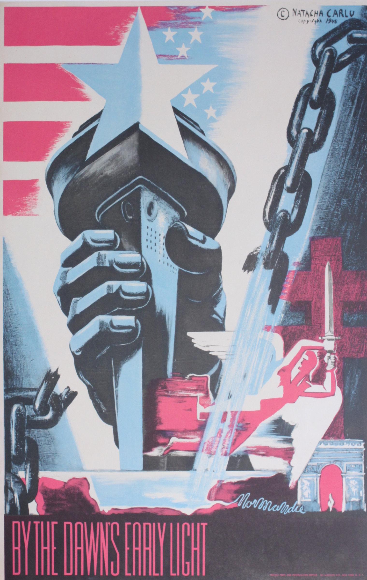 Natacha Carlu By the dawn's early light, original WW2 poster printed for the French Press and (1 of 1)