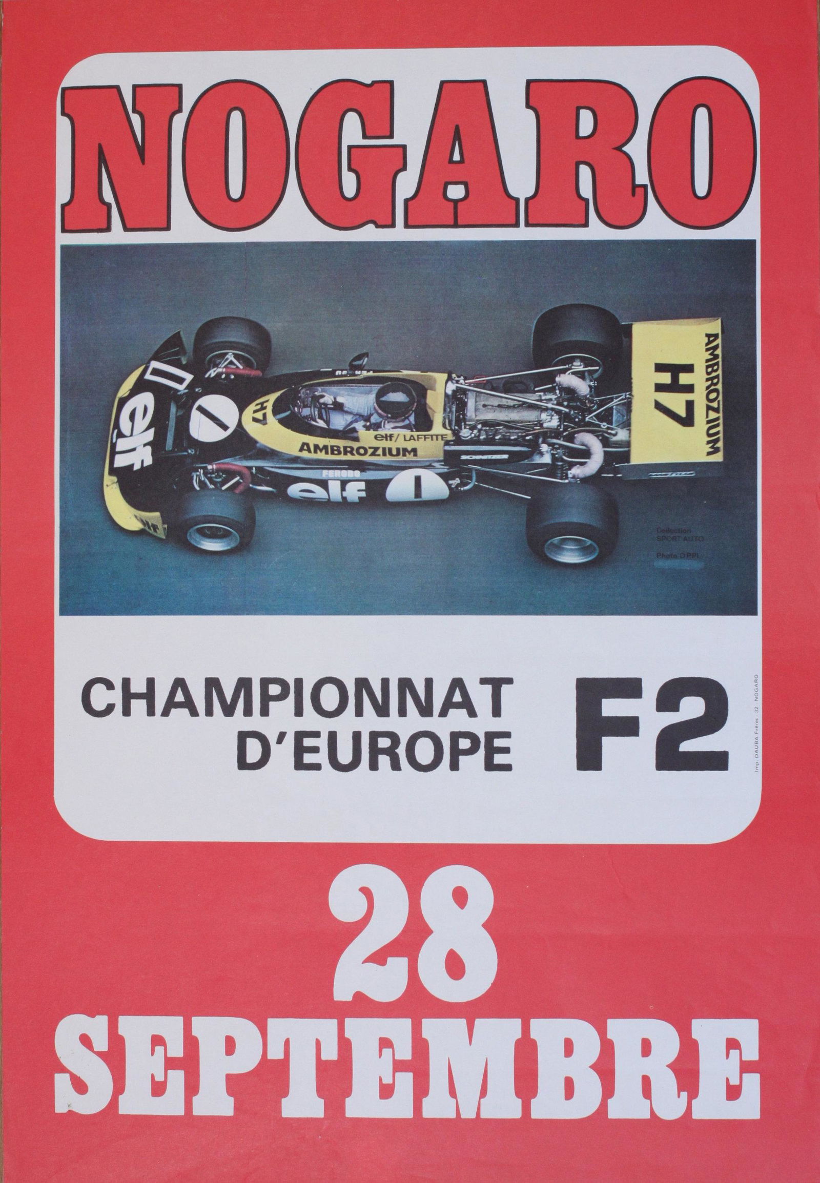 Anon Nogaro 16&17 Aout, original poster printed by Dauba c. 1960 - 72 x 53 cm; Anon Nogaro 12 Mai (1 of 3)