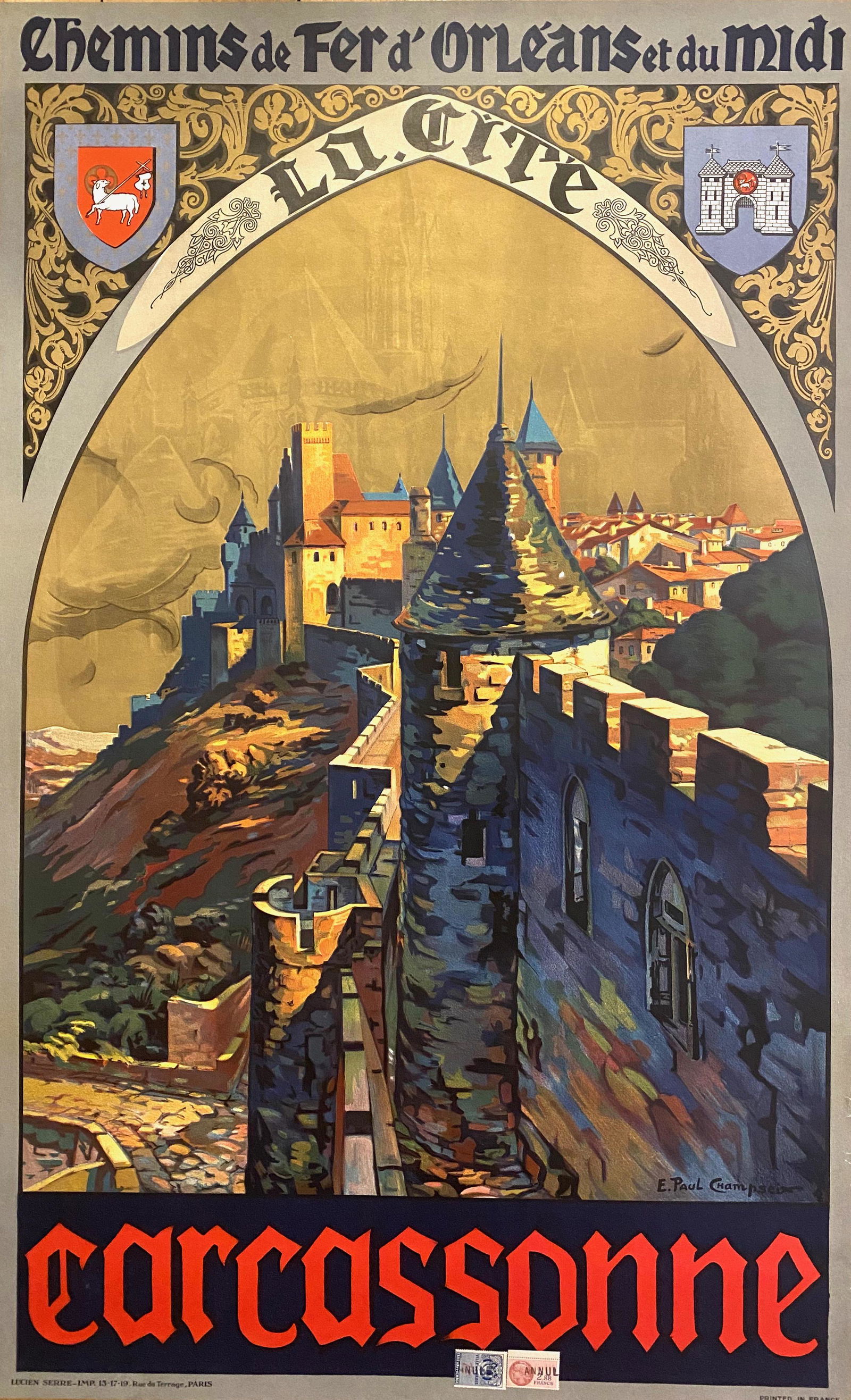 E. Paul Champseix Chemins de fer d'OrlÃ©ans ecmt du Midi, Carcassonne  Lucien Serre & Cie,Paris 1930 (1 of 1)