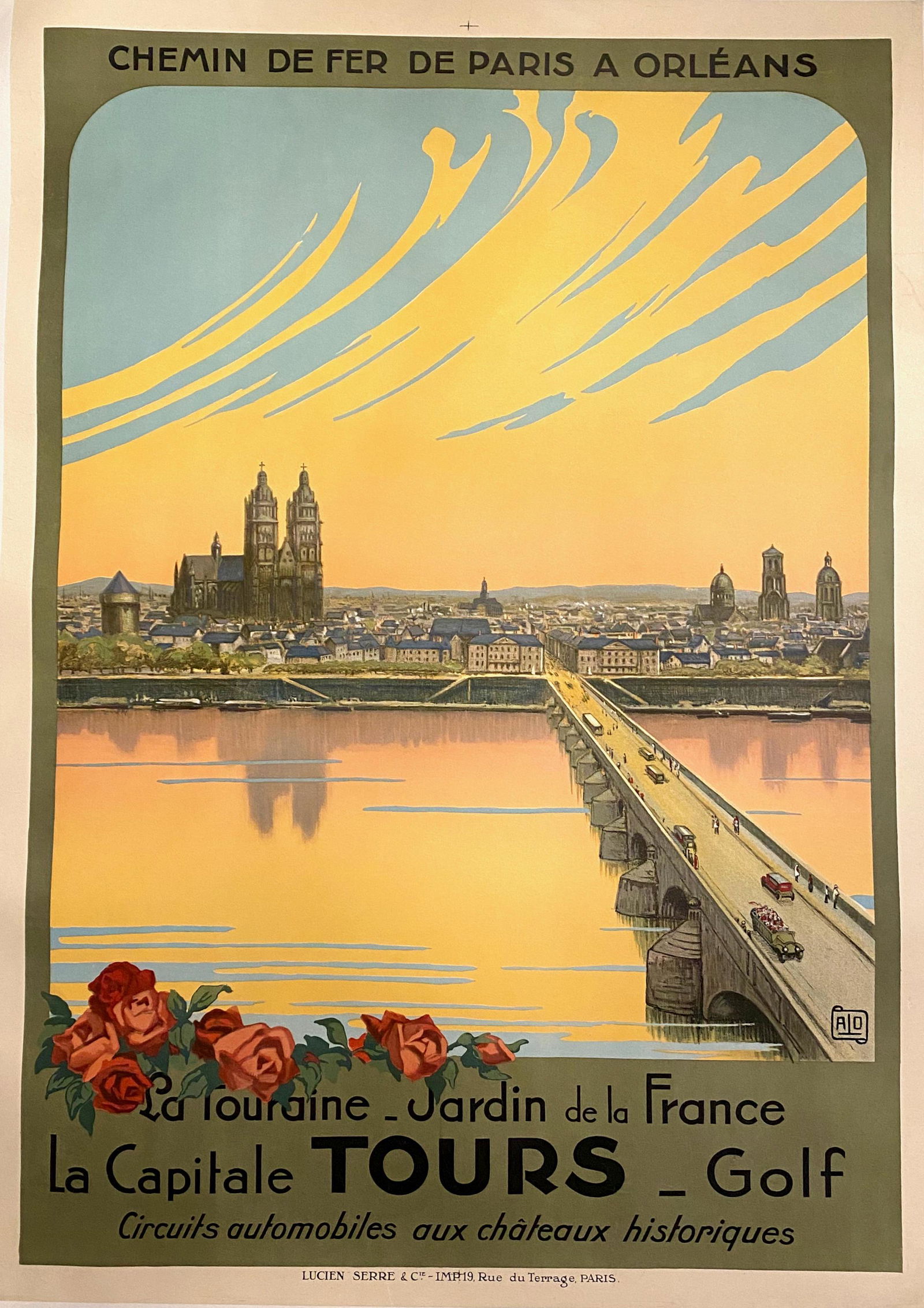 Jean-Charles Alo Chemin de fer de Paris Ã  OrlÃ©ans - Tours Lucien Serre & Cie, Paris 1924 -100x70cm (1 of 1)