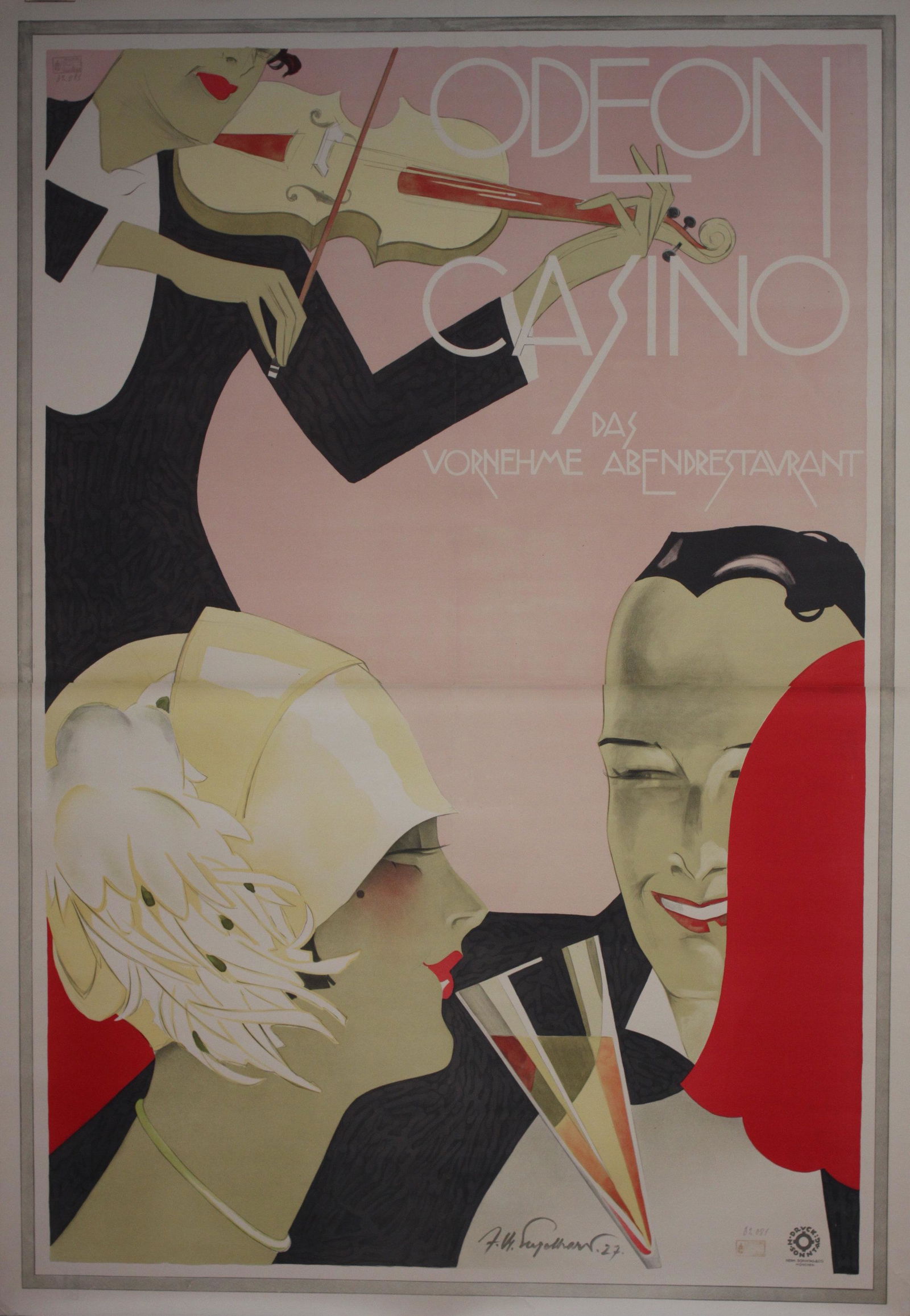Julius Ussy Engelhard (1883-1964) Odeon Casino, original poster printed by Sonntag Munchen 1927 - (1 of 1)