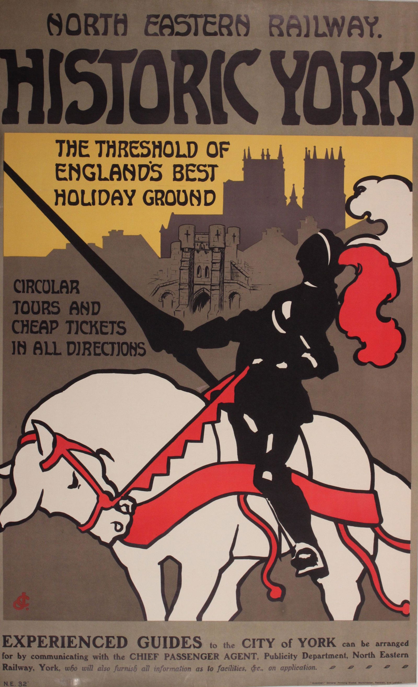 JC (J Carstairs ?) Historic York, original poster printed for the NER by General Printing Works (1 of 1)