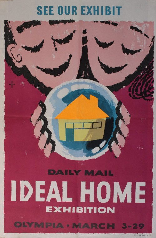 Hans Unger (1915-1975) Daily Mail Ideal Home Exhibi: Hans Unger (1915-1975) Daily Mail Ideal Home Exhibition Olympia, original poster printed by S H Benson - 76 x 51 cm