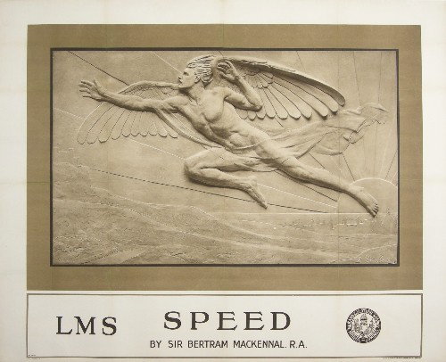 Sir Bertram Mackennal (1863-1931) Speed, LMS RA Se: Sir Bertram Mackennal (1863-1931) Speed, LMS RA Series No 13, original poster printed for LMS by Waterlow 1924 - 102 x 127 cm
