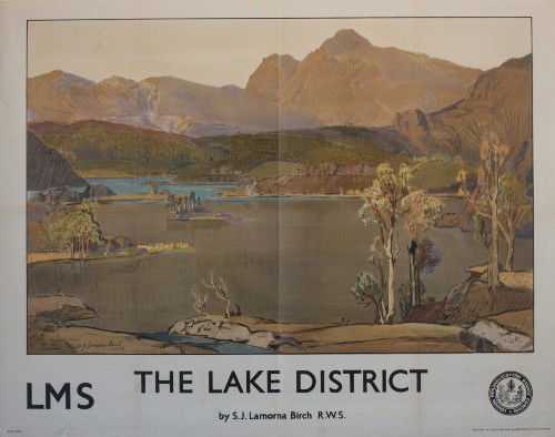 S J Lamorna Birch (1869-1955) The Lake District, o: S J Lamorna Birch (1869-1955) The Lake District, original poster printed for the LMS by Jordison - 102 x 127 cm