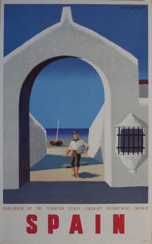 Guy Georget (1911-1992) Spain, original poster pri: Guy Georget (1911-1992) Spain, original poster printed for Spanish State Tourist Dept. - 100 x 62 cm