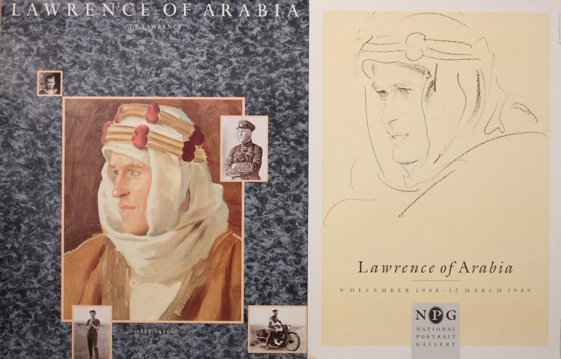 Lawrence of Arabia Exhibition at the National Portr: Lawrence of Arabia Exhibition at the National Portrait Gallery, two posters and Augustus John print, 1993, the largest - 78 x 51 cm (3)