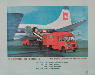 Anon The Post Office at the Airport, original poste: Anon The Post Office at the Airport, original poster PRD 1347 printed by Sydney Lee - 74 x 92 cm