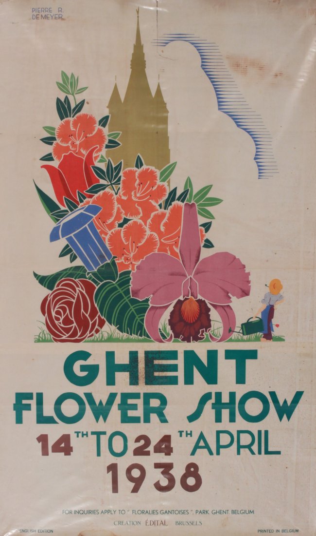 Pierre R de Meyer Ghent Flower Show 1938, original : Pierre R de Meyer Ghent Flower Show 1938, original poster printed by Edital - 102 x 64 cm