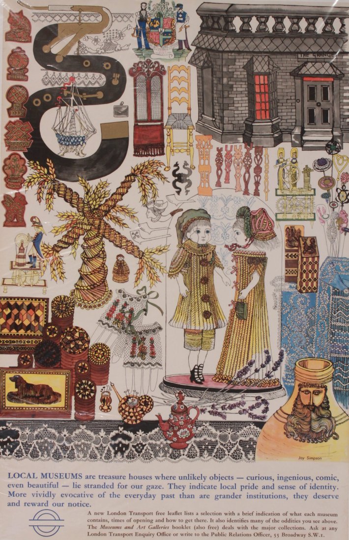 Joy Simpson (dates not known) Local Museums, origi: Joy Simpson (dates not known) Local Museums, original poster printed for LT - 99 x 64 cm; and another by Louise Grose Francis Bacon Essays: Of Gardens (2)