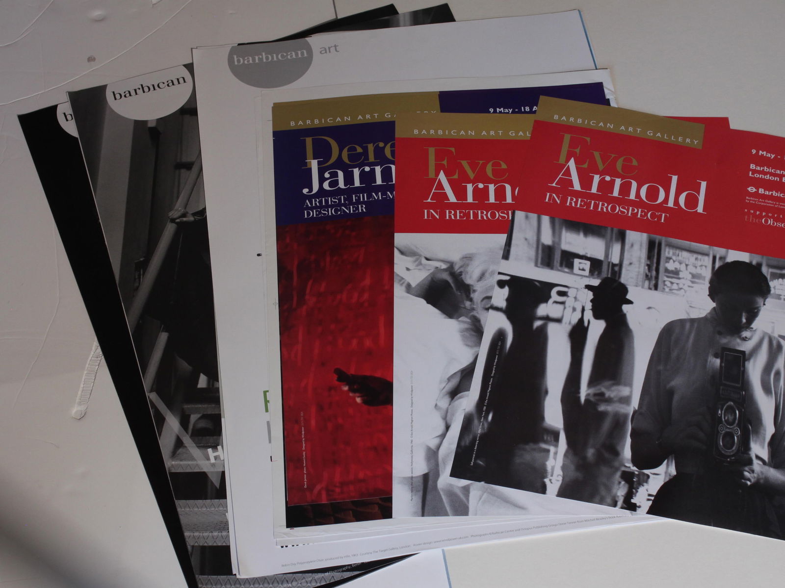 Vintage Poster: Barbican Art Gallery, fifteen posters including Eve Arnold, Derek Jarman, Transition, Magnum, Helmut Newton, some duplicates, early 2000's mostly 76 x 51 cm (15)