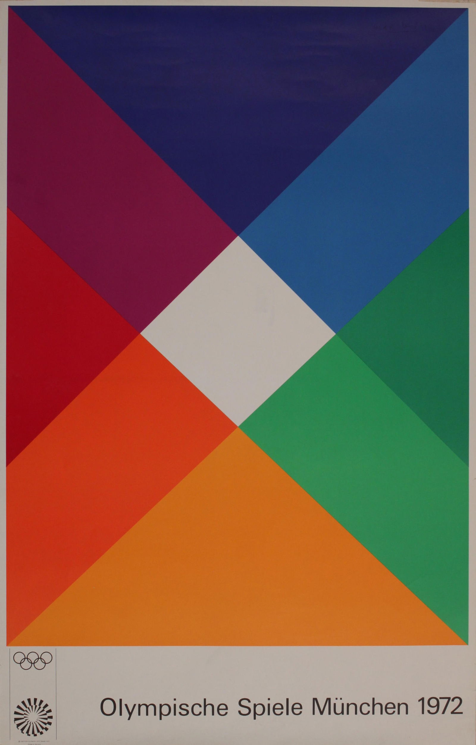 Vintage Poster: Max Bill Olympische Spiele Munchen 1972, original poster printed 1971 - 101 x 64 cm