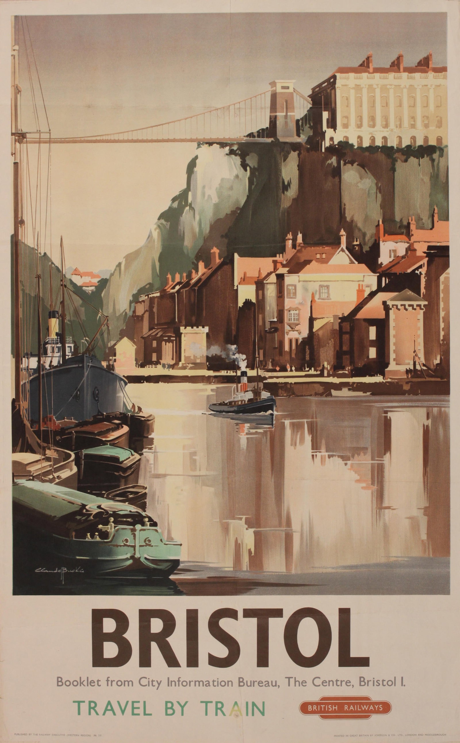 Vintage Poster: Claude Buckle (1905-1973) Bristol, original poster printed for RE(WR) by Jordi son c. 1950 - 102 x 63 cm