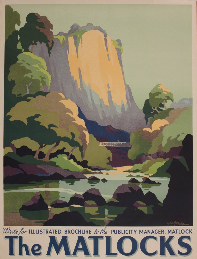 Vintage Poster: Geo Ayling (1887-1960) The Matlocks, original poster printed for the Publicity Manager c. 1930 - 84 x 64 cm