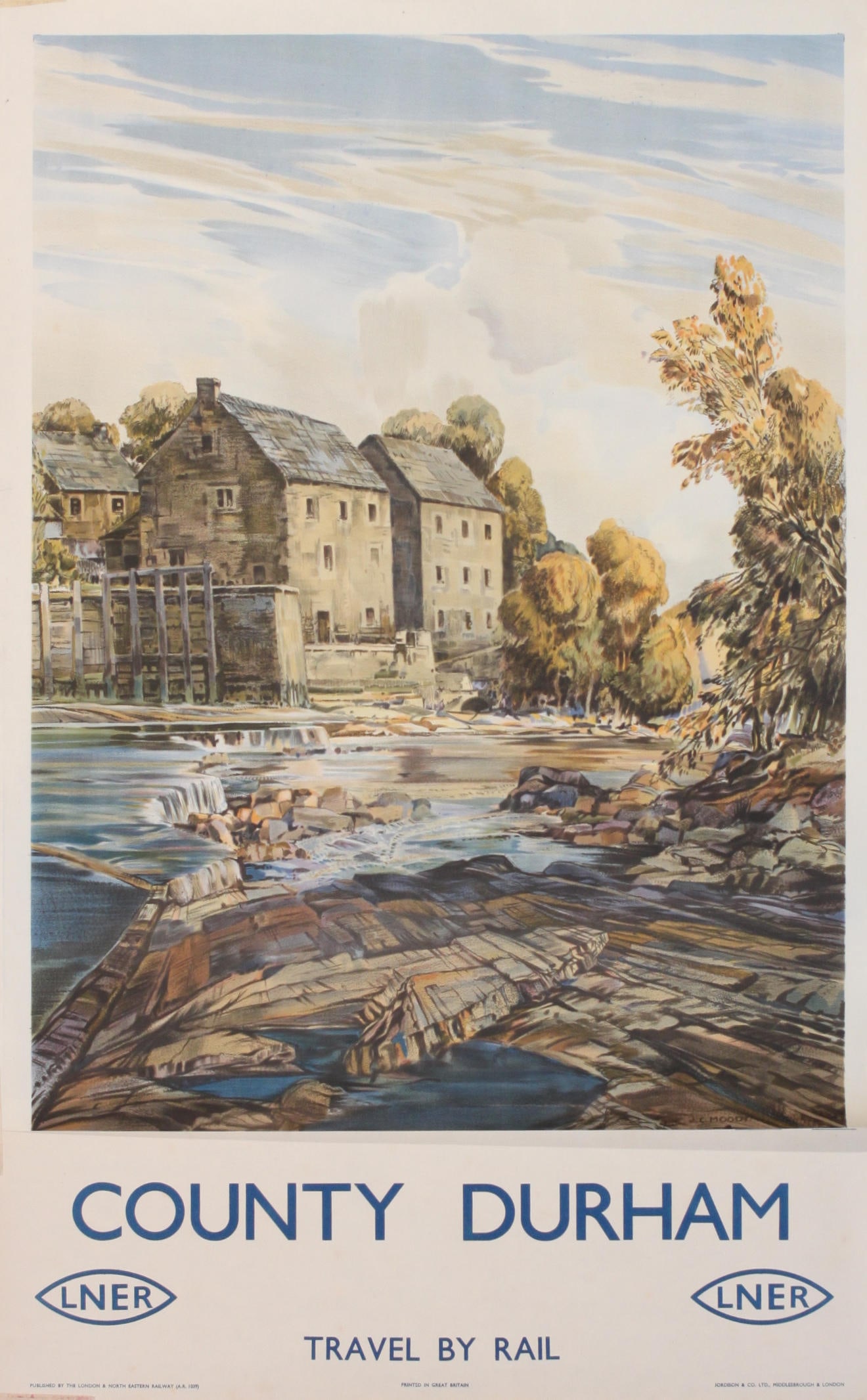 J C Moody (1884-1962) County Durham, original poster printed for the LNER by Jordi son c. 1938 - 102 (1 of 1)