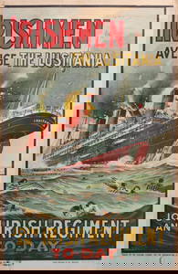 Anon (signed W E T) Irishmen Avenge the Lusitania, Join an Irish regiment To-Day, original poster