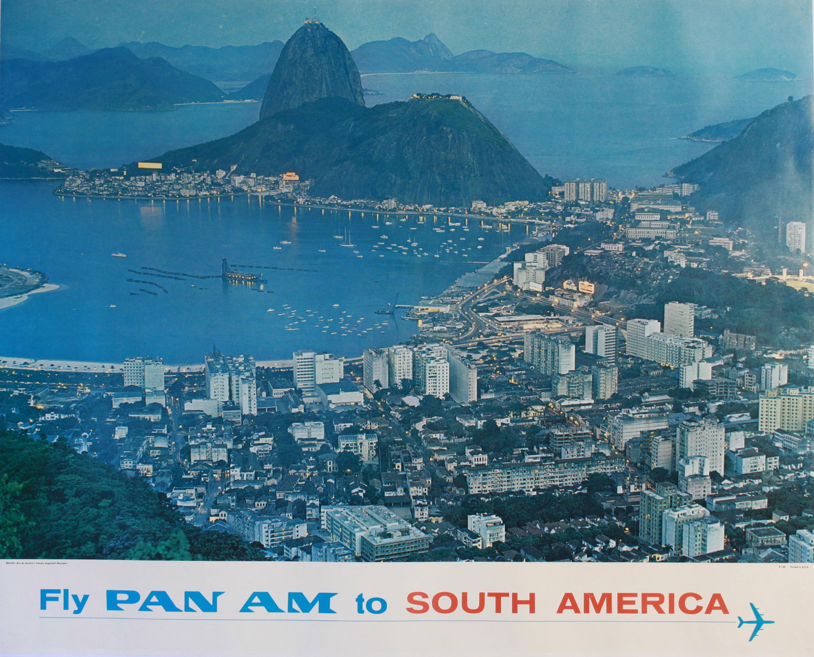 Fly Pan America to South America Brazil Rio de Janeiro, original colour photographic poster printed (1 of 1)