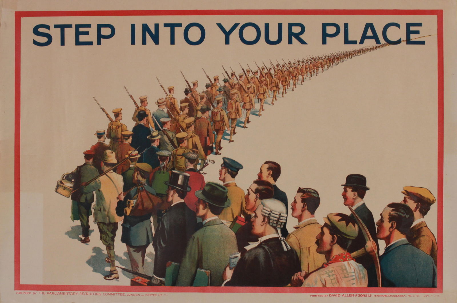 Anon  Step into your place, original PRC poster No 104 printed by David Allen  1915 - 51 x 76 cm (1 of 1)