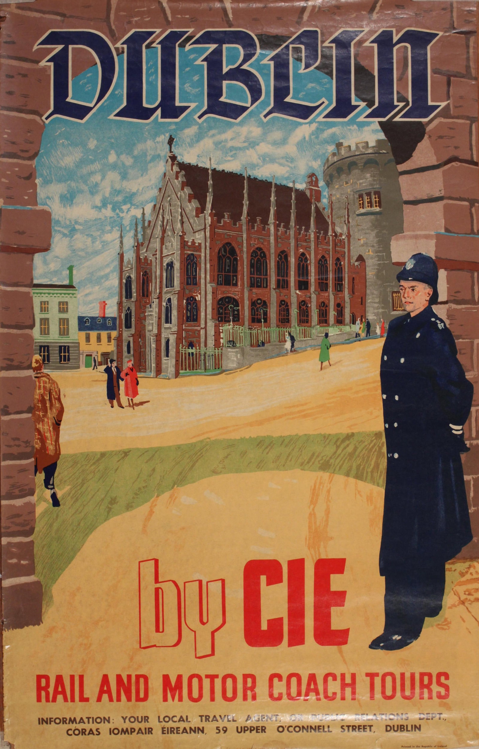Anon Dublin by CIE, original poster printed by Hely's c. 1950 - 102 x 63 cm: Anon Dublin by CIE, original poster printed by Hely's c. 1950 - 102 x 63 cm