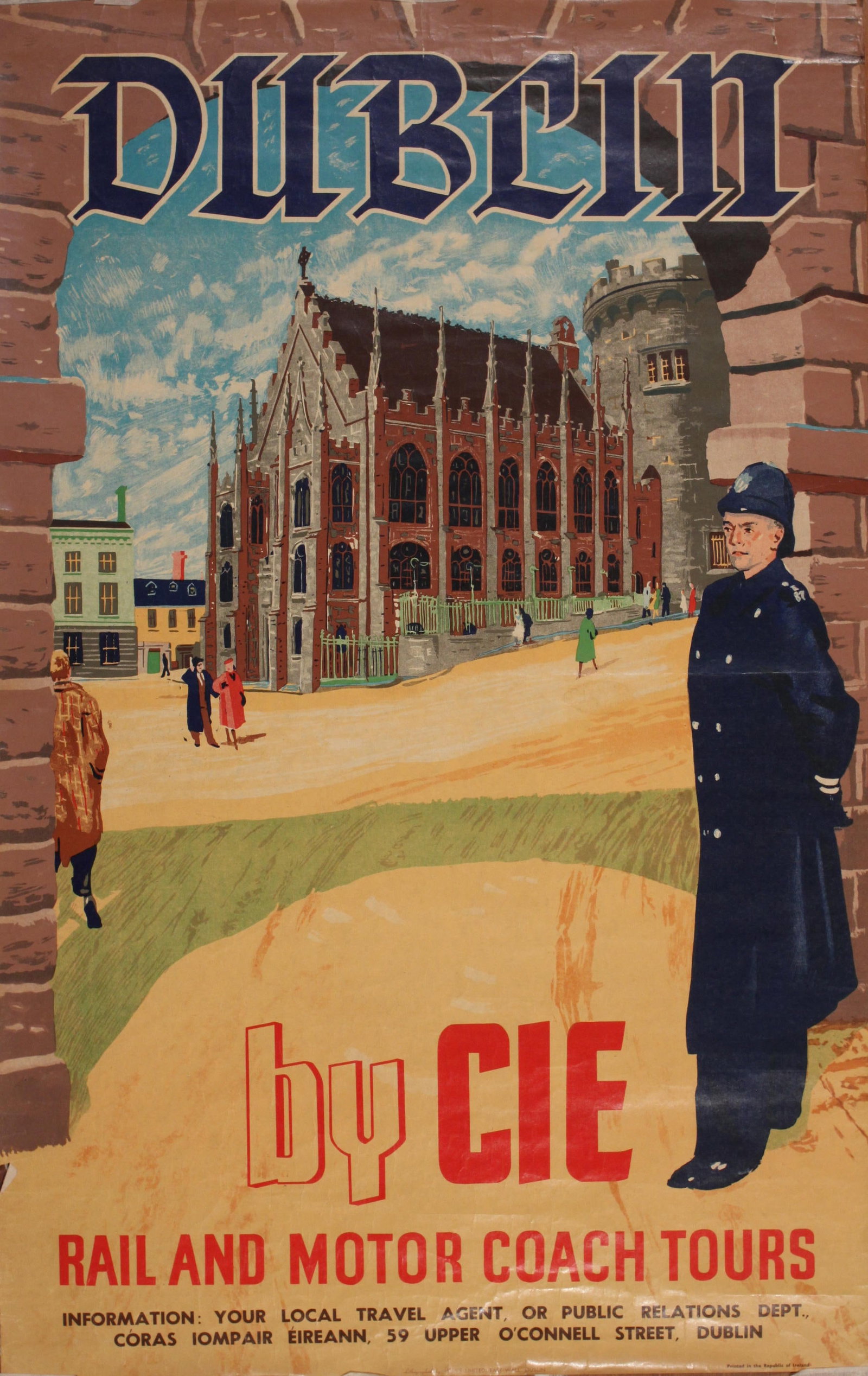 Anon Dublin by CIE, original poster printed by Hely's c. 1950 - 102 x 63 cm: Anon Dublin by CIE, original poster printed by Hely's c. 1950 - 102 x 63 cm