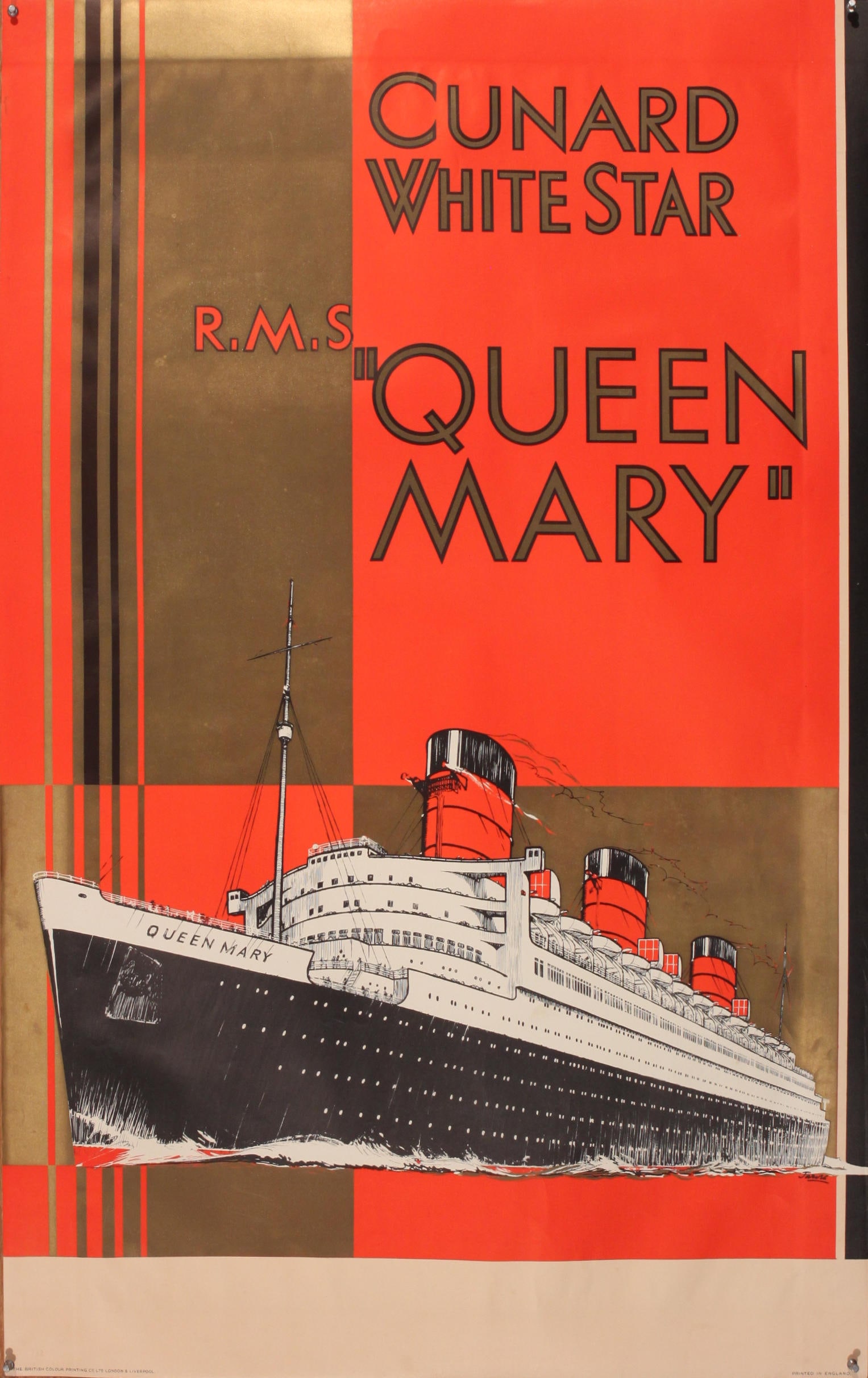 Jarvis (William Howard 1903-1964) Cunard White Star R.M.S. Queen Mary, original poster printed by (1 of 1)