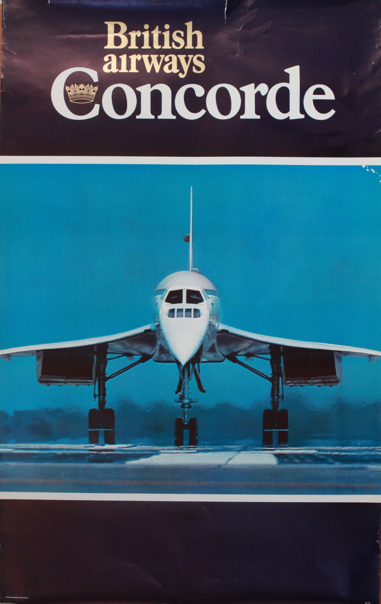 British Airways Concorde, original colour photographic poster BA319 printed by Beric  circa 1970's - (1 of 1)