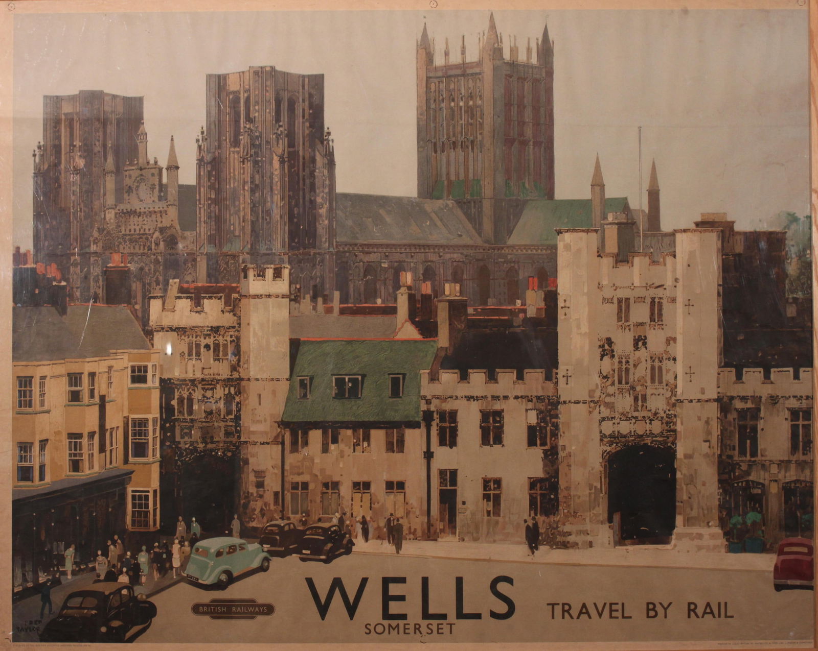 Fred Taylor (1875-1963) Wells Somerset, original poster printed for the RE (WR) by Waterlow c. 1950 (1 of 1)