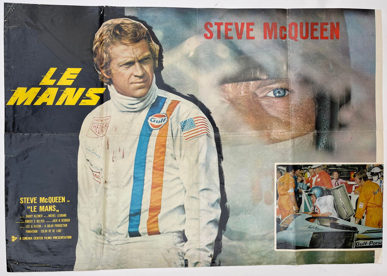 Steve McQueen Le Mans, original photographic movie poster printed by Rotograph 1971 - 67 x 97 cm (1 of 1)
