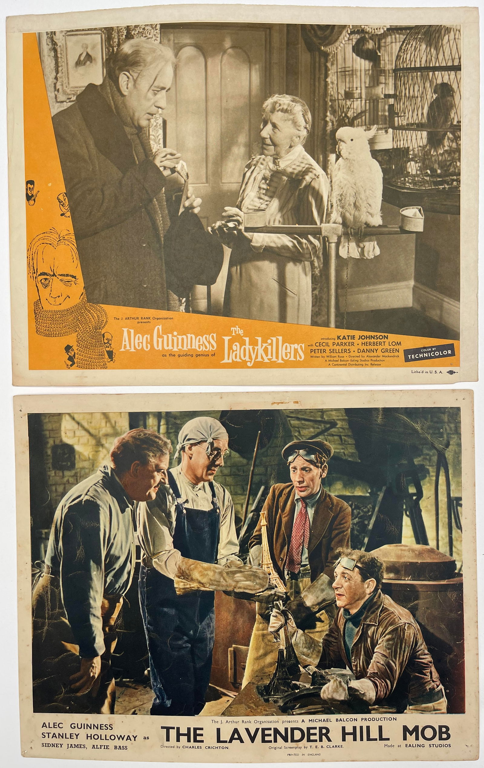 Lobby Cards  2 no. The Lady Killers, The Lavender Hill Mob, printed in the Uk and USA 1955 and 1951, (1 of 1)