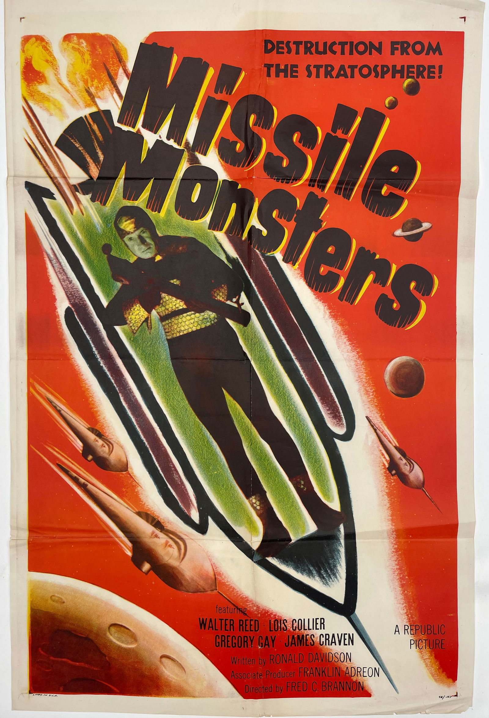 Missile Monsters, original movie poster printed in the USA 1958 - 104 x 69 cm (1 of 1)
