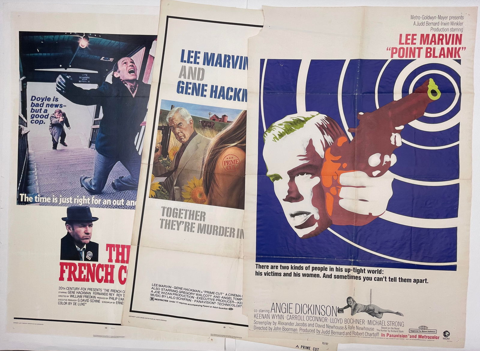 Point Blank Lee Marvin 1967, Prime Cut Lkee Marvin  1972, and The French Connection Gene Hackman (1 of 1)