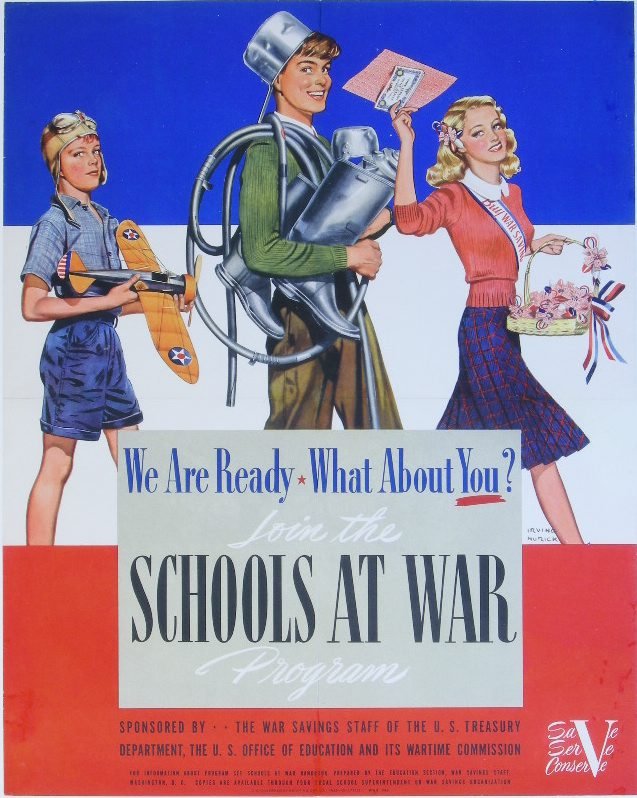 Irving Nurick Join the schools at war programme, pr: Irving Nurick Join the schools at war programme, printed by US Government 1942 - 71 x 56 cm