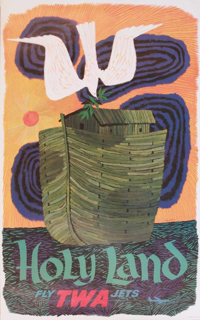 David Klein (1918-2005) Holy Land by TWA Jets, ori: David Klein (1918-2005) Holy Land by TWA Jets, original poster printed 1985 - 102 x 64 cm