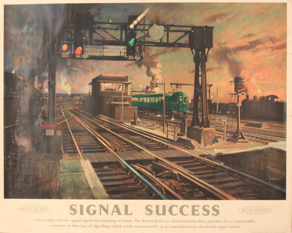 Cuneo (Terence 1907-1996) Signal Success (Norwood : Cuneo (Terence 1907-1996) Signal Success (Norwood Junction), original poster Ad 7214 printed for BR(SR) by Waterlow circa 1960 - 102 x 127 cm