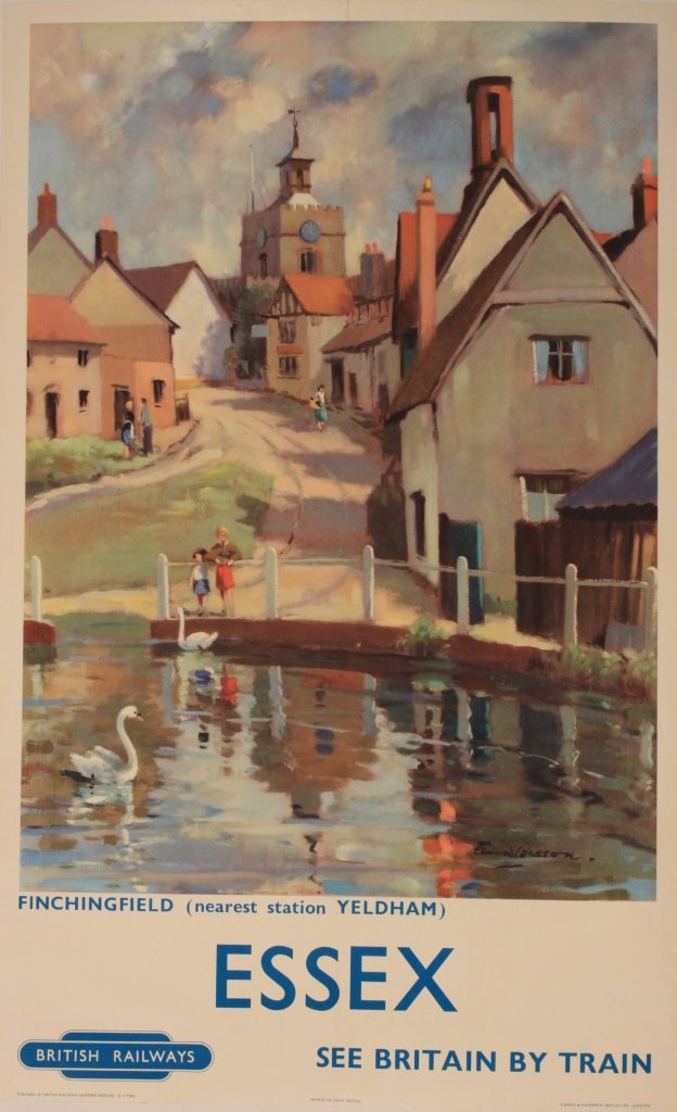 Edward Wesson (1910-1983) Essex Finchingfield, ori: Edward Wesson (1910-1983) Essex Finchingfield, original poster printed for BR (ER) by Fleming & Humphreys circa 1950 - 102 x 63 cm
