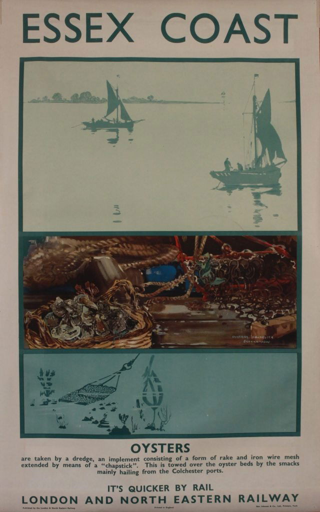 Frank H Mason (1875-1965) East Coast Oysters Colch: Frank H Mason (1875-1965) East Coast Oysters Colchester, original poster printed for LNER by Ben Johnson 1933 - 102 x 63 cm