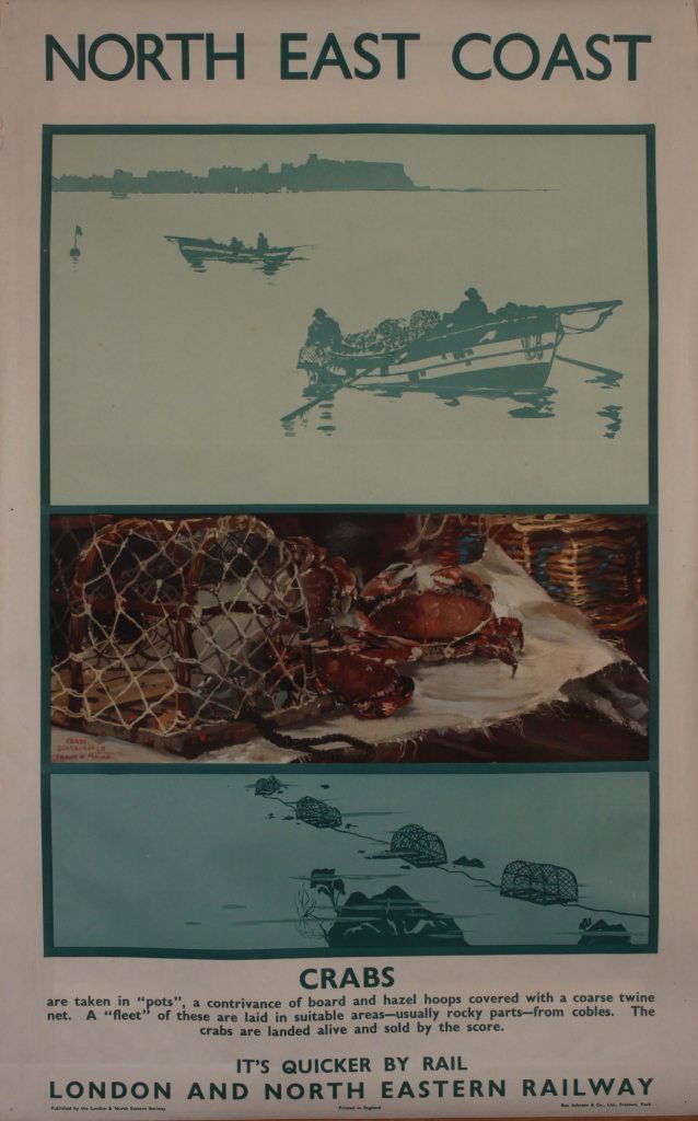 Frank H Mason (1875-1965) North East Coast Crabs S: Frank H Mason (1875-1965) North East Coast Crabs Scarborough, original poster printed for LNER by Ben Johnson 1933 - 102 x 63 cm
