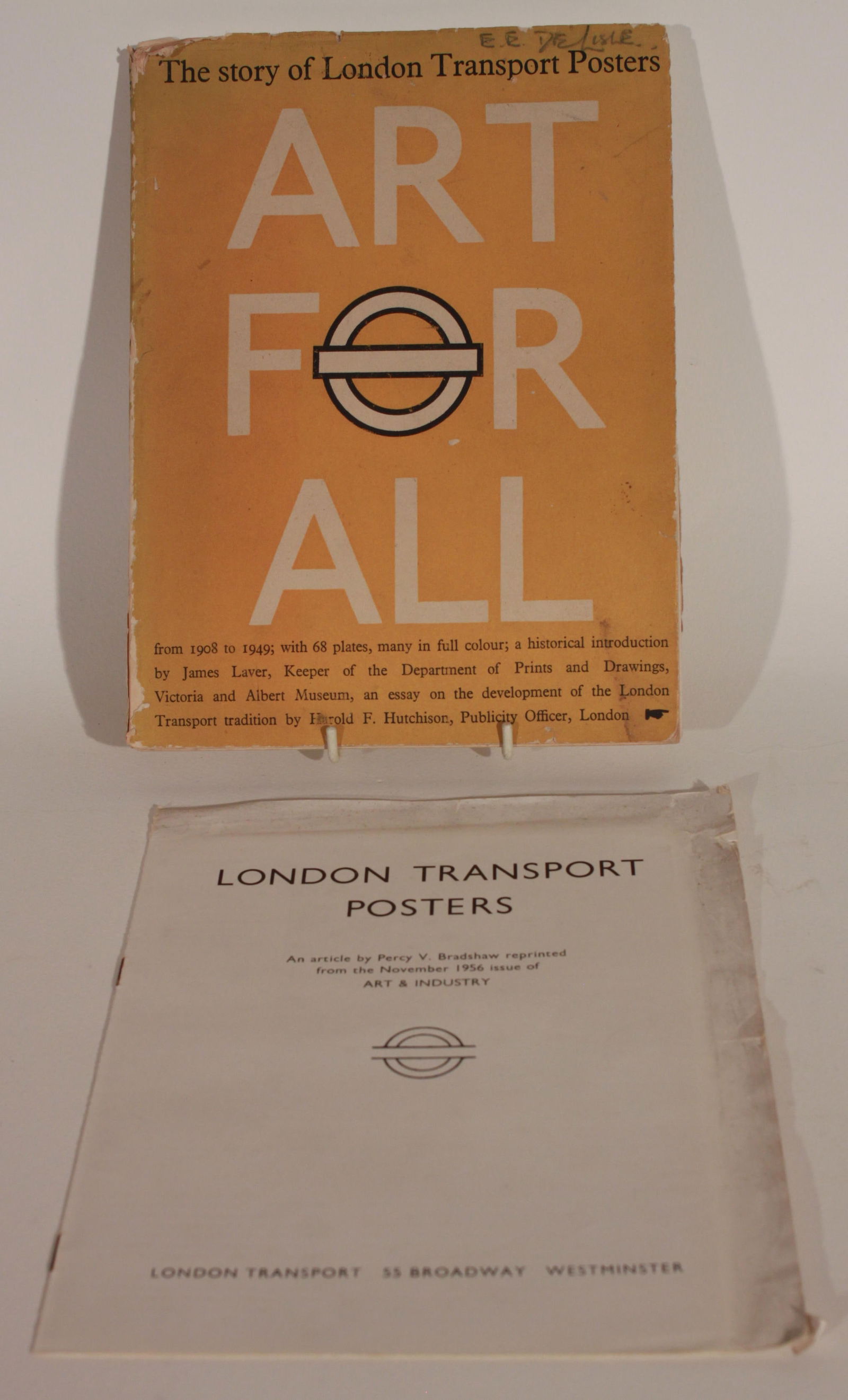 Art For All London Transport Posters 1908-1949, first edtion paperback 1949; London Transport: Art For All London Transport Posters 1908-1949, first edtion paperback 1949; London Transport Posters pamphlet by Percy V Bradshaw 1956; and Austin Cooper Making a Poster, reprint edition 1949 (3)