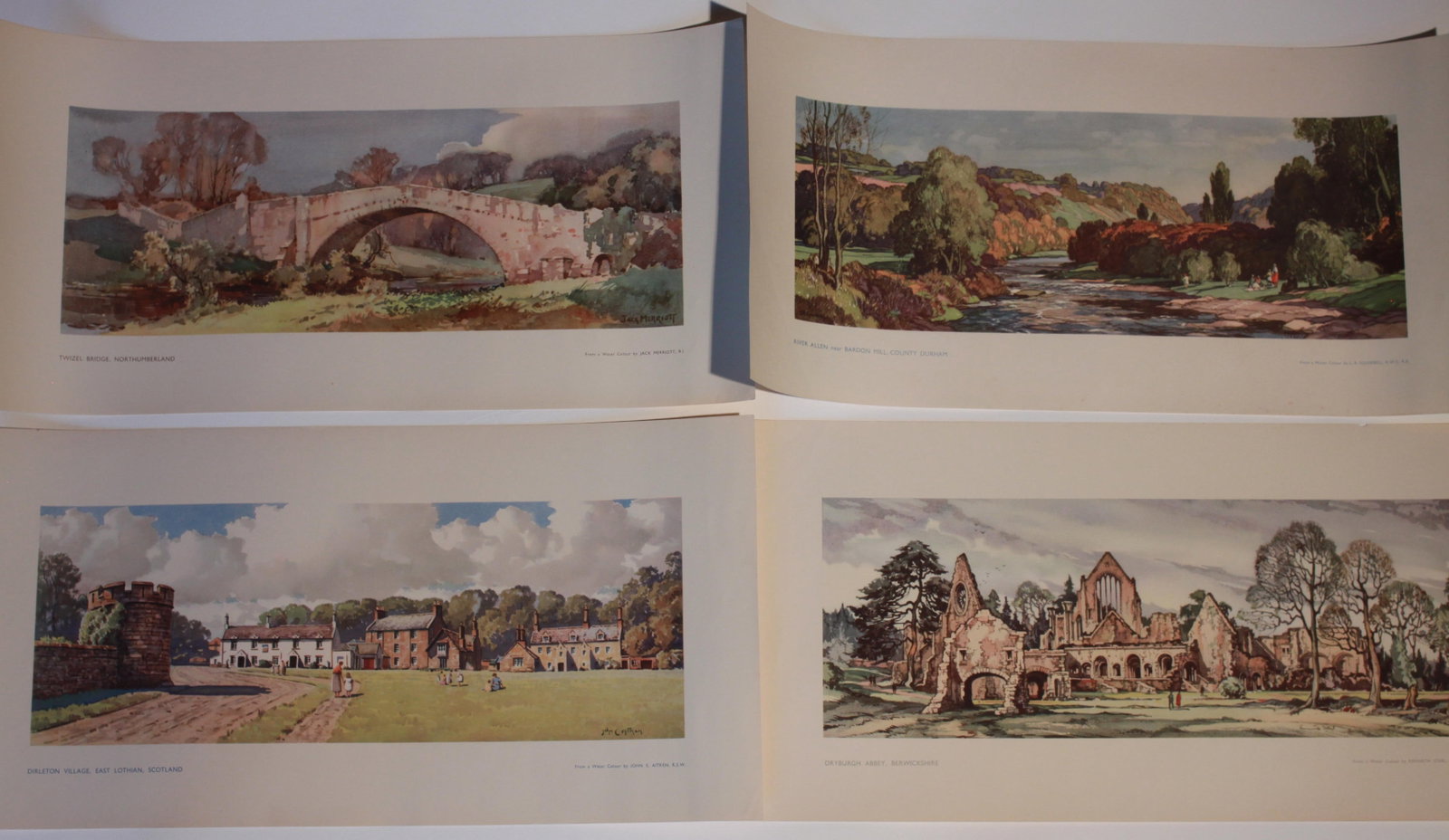 Carriage prints, 4 No. Scotland and Co Durham by Squirrell, Merriott, Steel and Aitken (4): Carriage prints, 4 No. Scotland and Co Durham by Squirrell, Merriott, Steel and Aitken (4)