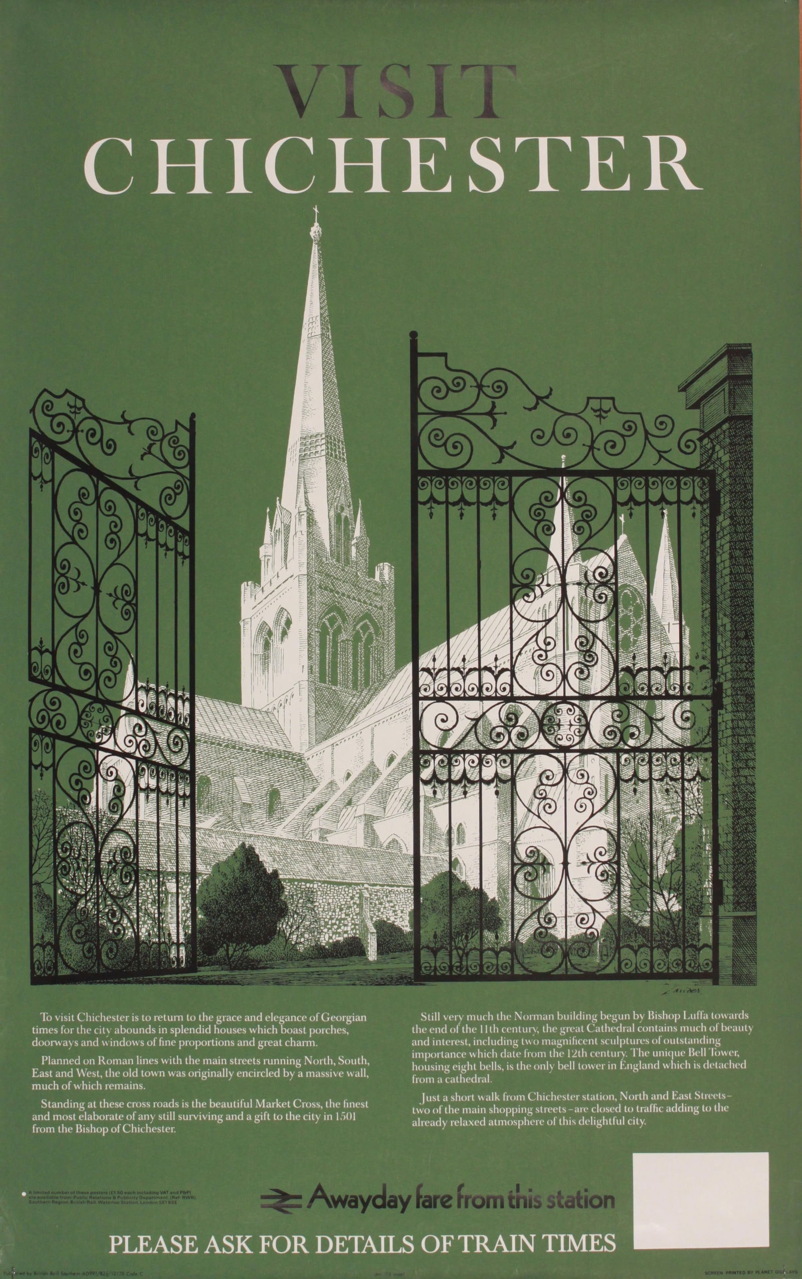 Lander (Reginald 1913-1982) Visit Chichester, original poster printed for BR(SR) by Planet 1978 - (1 of 1)
