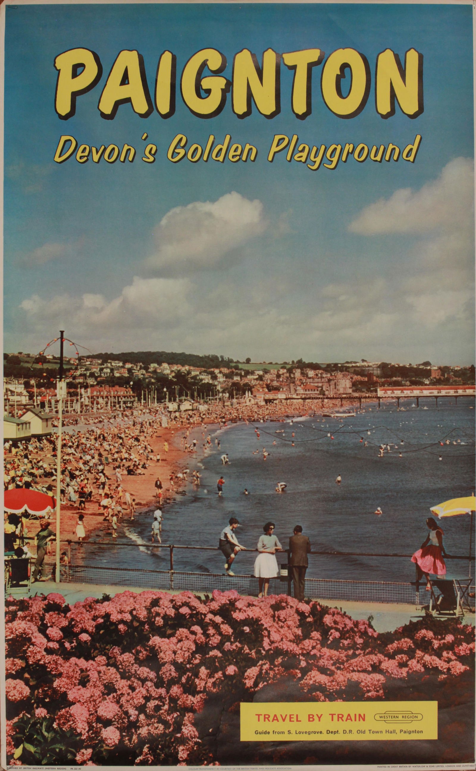 Paignton Devon's Golden Playground, original poster printed for BR(WR) by Waterlow 1962 - 102 x 63 (1 of 2)
