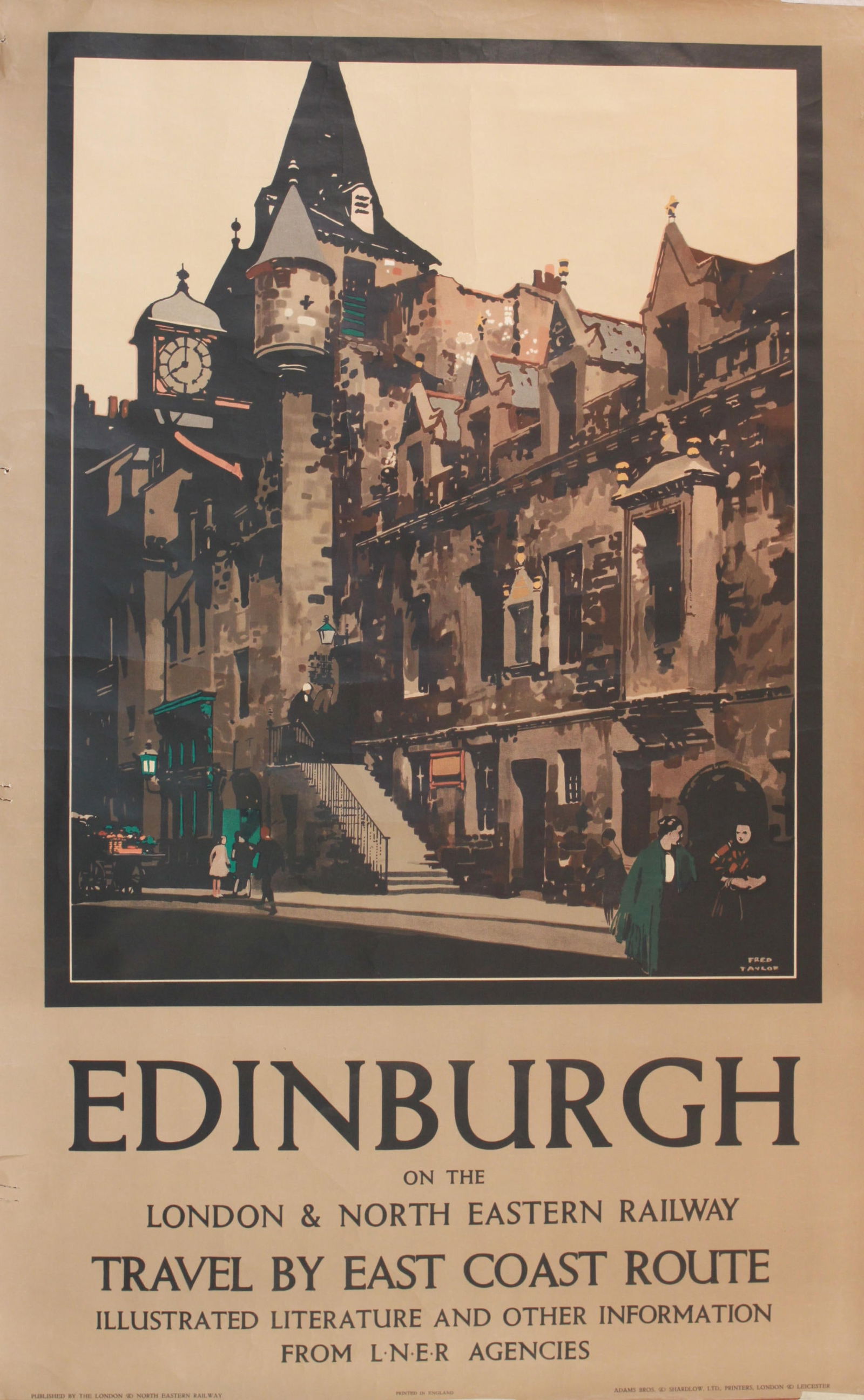 Fred Taylor (1875-1963) Edinburgh, original poster printed for LNER by Adams Shardlow c. 1928 - 102 (1 of 1)
