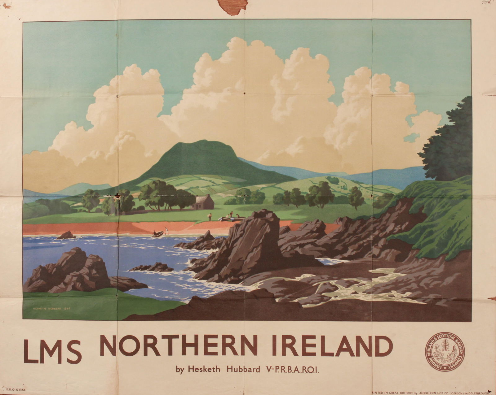 Hesketh Hubbard (1892-1957) Northern Ireland, original poster printed for LMS by Jordison 1944 - 102 (1 of 1)