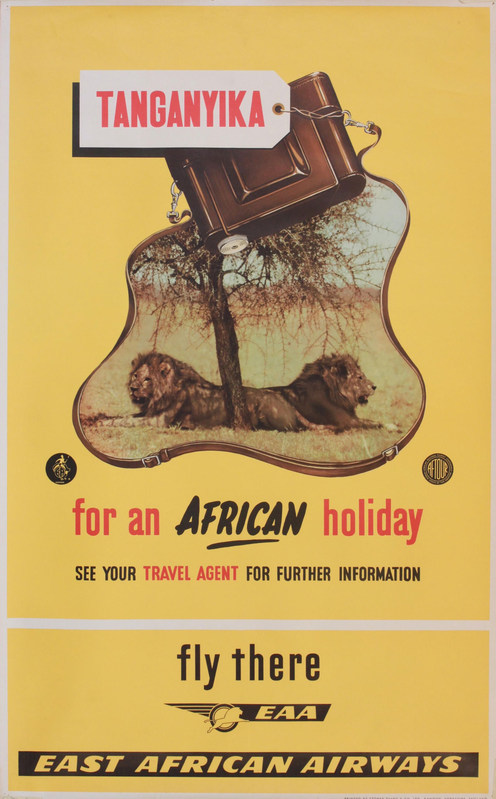 Tanganyika for an African holiday, original colour photographic poster printed for East African (1 of 1)