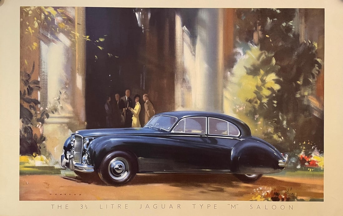 Frank Wootton (1914-1998) The 3 1/2 Litre Jaguar Type M Saloon, original poster - 56 x 88 cm (1 of 1)