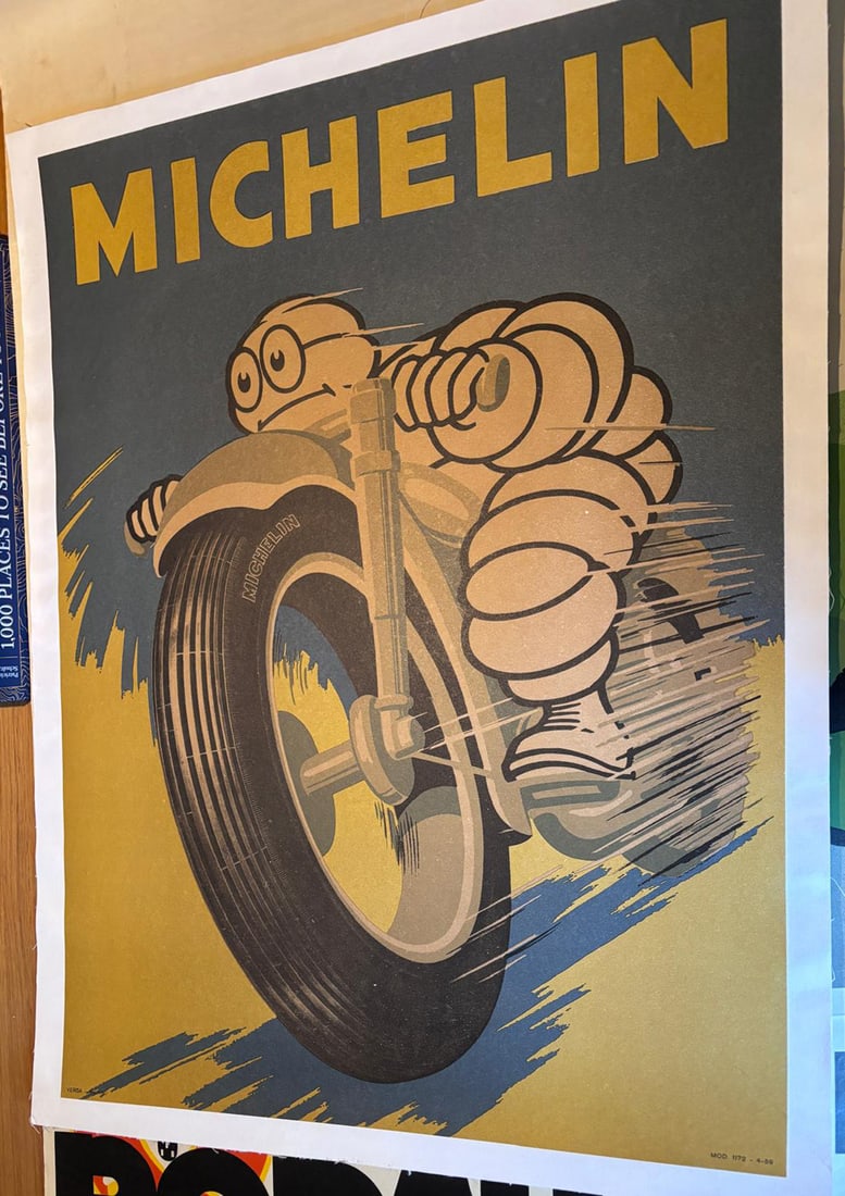 Anon Michelin, original poster printed by Verga Milano 1959 - 75 x 43cm: Anon Michelin, original poster printed by Verga Milano 1959 - 75 x 43cm