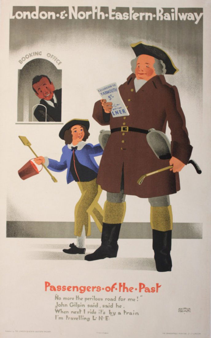 Austin Cooper (1890-1964) Passengers of the Past (John : Austin Cooper (1890-1964) Passengers of the Past (John Gilpin), original poster printed for LNER by Dangerfield c 1930 - 102 x 63 cm